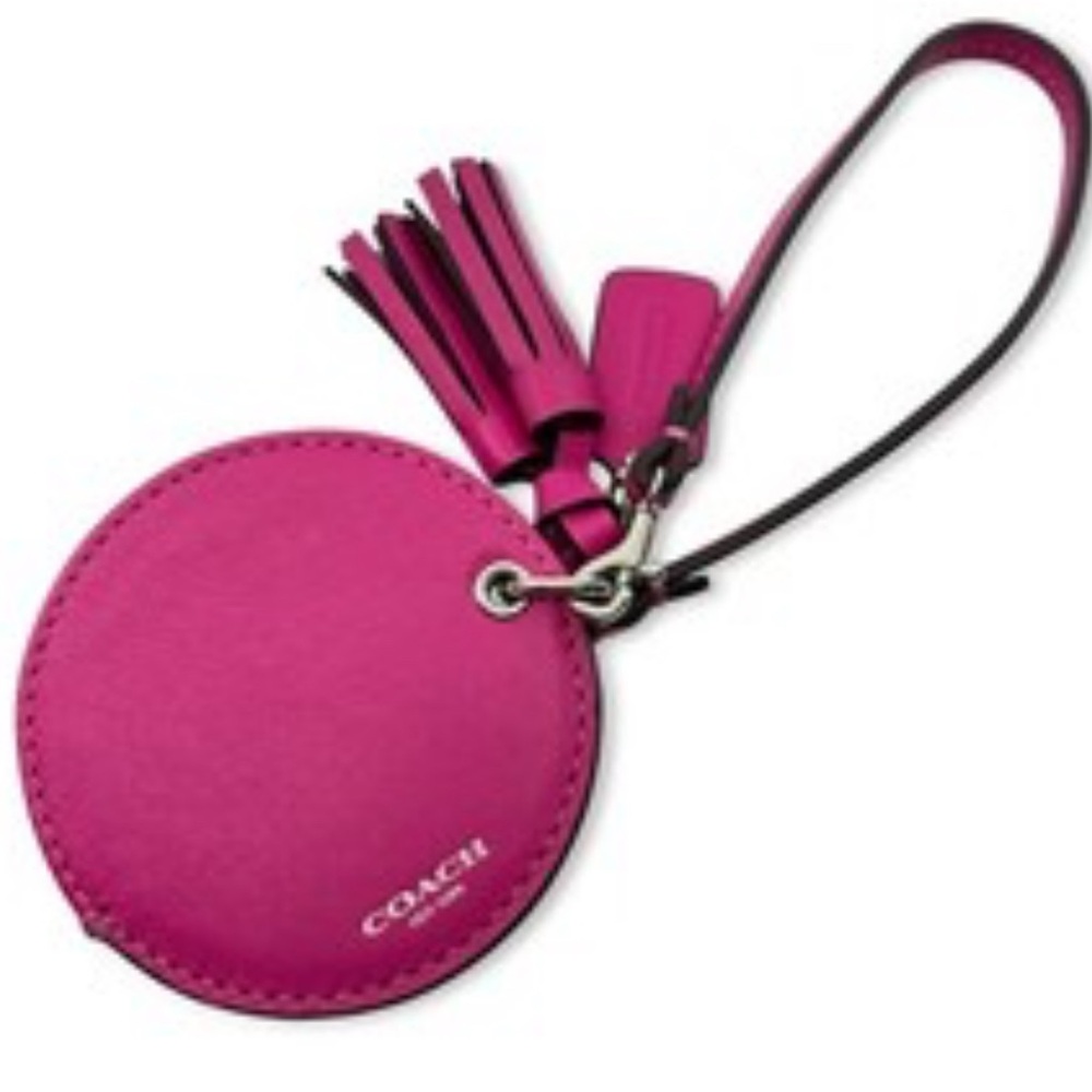 Coach Mirror Bag Charm with Tassel Charm Strap